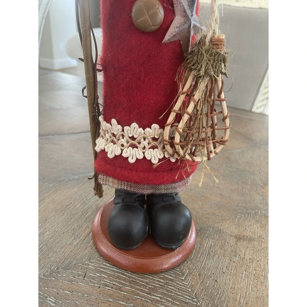 Rustic Old World Santa Clause Snowshoes Painted Cloth Face 17